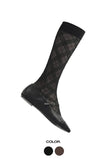 Check sheer knee socks