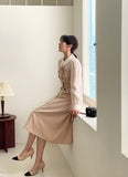 Serindy Collar Trench Color Matching One Piece