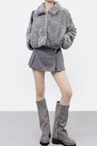 Dinaon Fluffy Crop Jacket