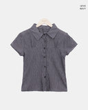 Shukong Check Short Sleeve Blouse