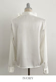 Elnon Drape Satin Tie Blouse