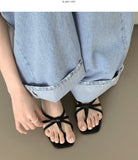 Basic Lovely Ribbon Twist Mules Summer Sandals Slippers