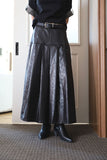 Bold Leather Pleated Skirt