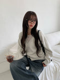 Jaenun Wool V-Neck Loose Knit Cardigan
