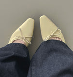 Ribbon Shirring Square To Flat Shoes