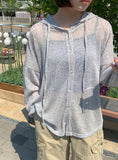 Ontone Summer Linen Hood Cardigan