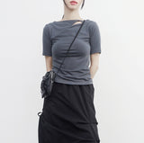 Riffen reverse slit T-shirt