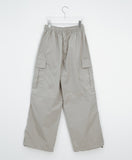 [unisex] Bene Nylon Cargo Parachute Banding Wide Pants