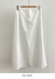 Digen Check Dot String Layered Long Skirt
