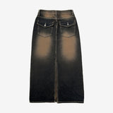 caro slit denim skirt