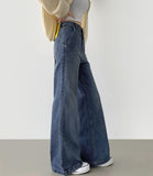 Loose Wide Bootcut Fit Banding Span Denim Pants