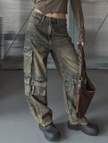 3 Pocket Multi Cargo Denim Pants