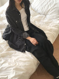 [UNISEX] Barket Vintage Oversized-fit Stitch Denim Long Sleeve Shirt