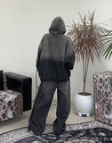 Hollen denim washed over hoodie