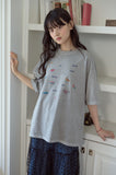 Dino Stitch Embroidered Pigment Short Sleeve Tee