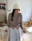Muted color matching stripe cardigan