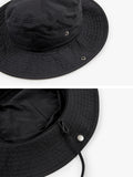 Safari snap button string bucket hat