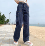 [MADE] Cargo Pocket Banding Long Wide Denim Jeans