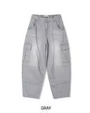 Puffer balloon half-banding denim pants
