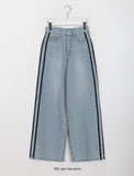 Lotney Line Denim Wide Pants