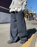 [BAONHAUS] Timder Cotton Wide Banding Flower Pants