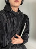 Crop hood windbreaker