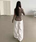 Mesh Sleeveless Bustier Long Sleeve Cardigan Set Knit