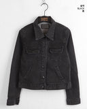 Niven Vintage Black Denim Span Cropped Denim Jacket