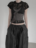 Lace Patchwork Strap Sleeveless