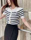 Hazel Stripe Puff Knit Cardigan