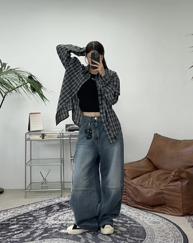 NEVERSEEZ wide leg straight denim デニム NEVERSEEZ wide leg straight denim デニム NEVERSEEZ wide leg