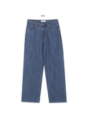 Linen Raw Edge Wide Denim Pants