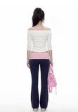 [SET]BOOTSCUT PANTS+STRIPE WAIST BAND