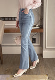 Chevind Washing Bootcut Denim Pants