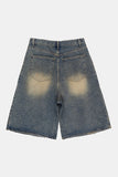 Starry night cut-out bermuda denim pants