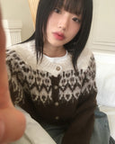 Roping Cotton Candy Nordic Knit Cardigan