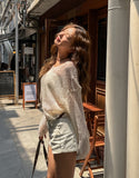 [Cup sleeveless + Belt set] Summer Bohemian Net Knit Set