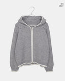 Suha Stripe Two-Way Long-Sleeve Knit Hooded Zip-Up