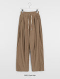 Rich banding wide corduroy pants