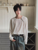 [PLAN MADE] Loop Lace-up Boat Neck Knit