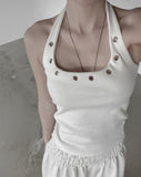 Terre Eyelet Halter Sleeveless