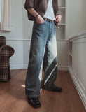 Undersnap wide denim pants