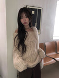 Tome Cable Off-Shoulder Loose-Fit Knit