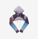 Zeo Tie-Dye See-Through Bolero Hood