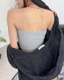 Leila Ribbed Crop Tube Top (with Cap)