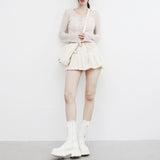 Bimo Damage Pleated Skirt