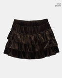 Doyu Velvet Tiered Mini Skirt