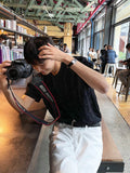 Cable knit short sleeve round ver