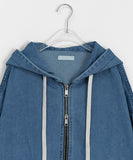 [unisex] Hakumi Two Way Over Denim Hood Jacket Jumper