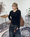 Pur henley neck long sleeve tee